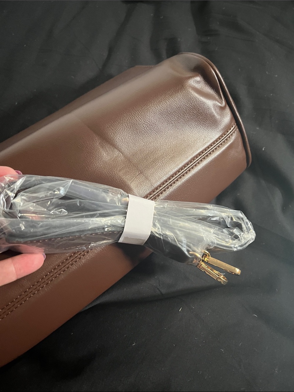 London Fog Brown Leather Satchel with Top Handle - Picture 8 of 8